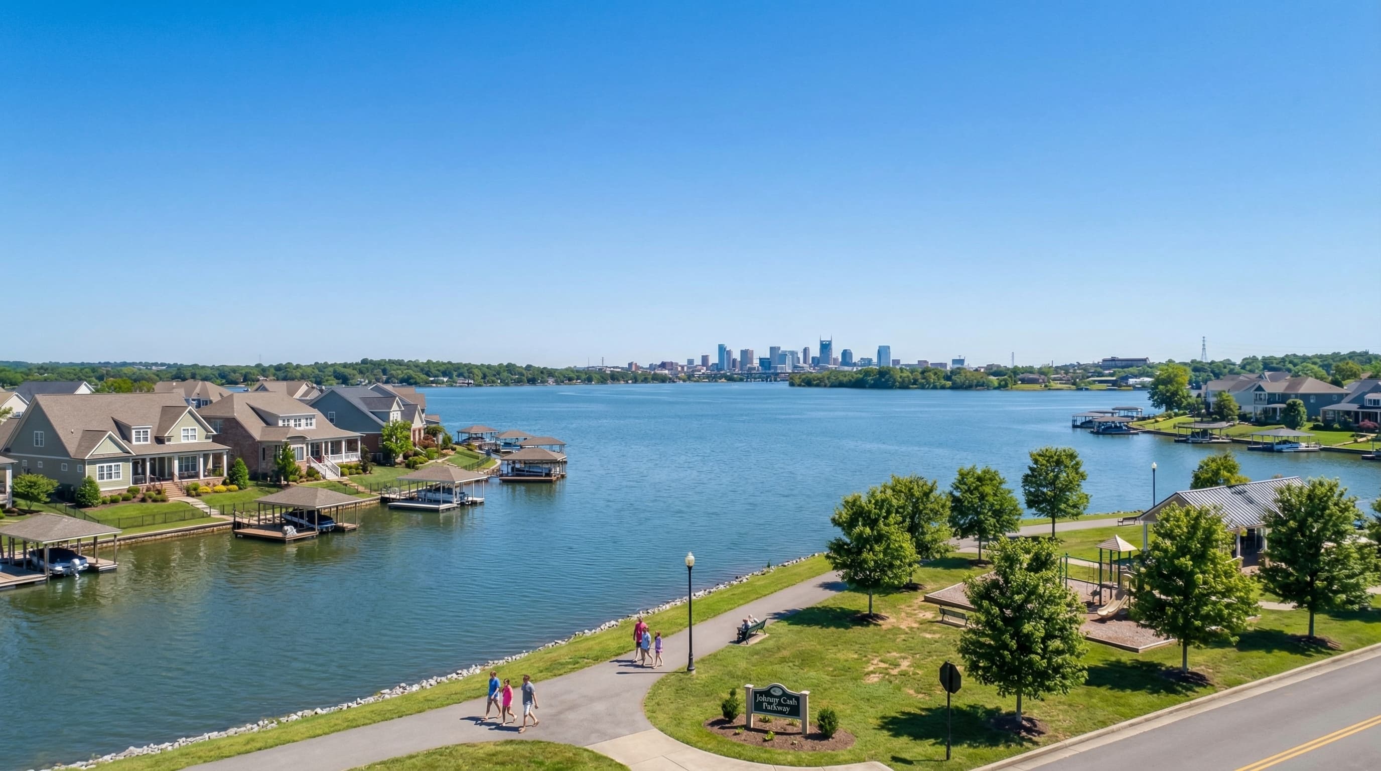 Hendersonville Tennessee lakefront home on Old Hickory Lake with dock and water views