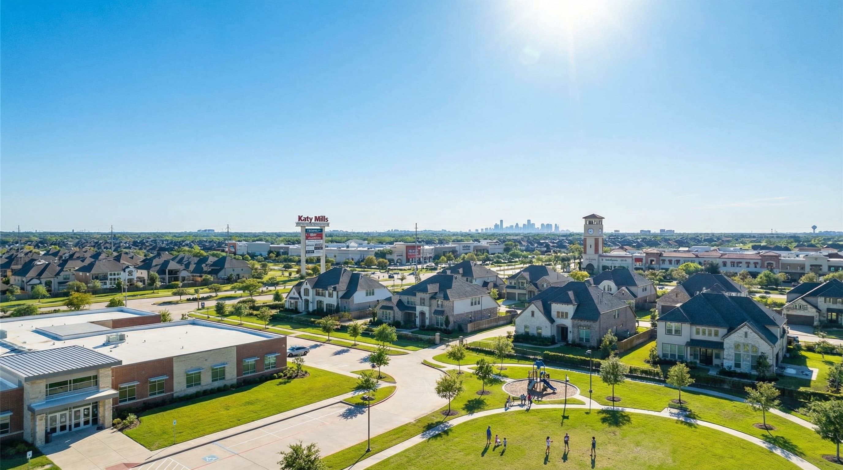 Katy Texas Cinco Ranch master-planned community with lakes, trails, and Katy ISD schools
