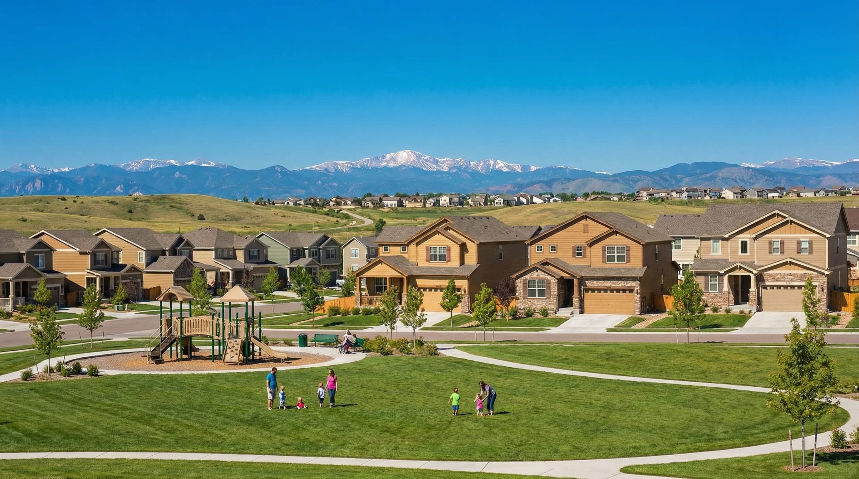 Thornton Colorado growing north Denver suburb with modern homes, parks, and mountain views along the Front Range